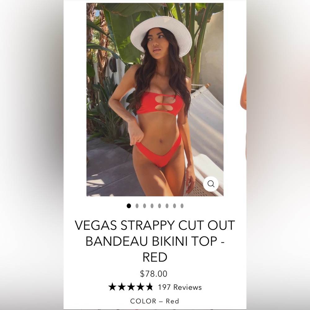 Red Bikini Top JMP The Label Size: Small